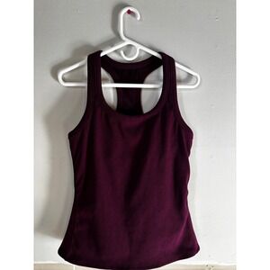 Alo Yoga Ribbed Tank Top Racerback Burgundy Athletic Athletic Wear Women Large